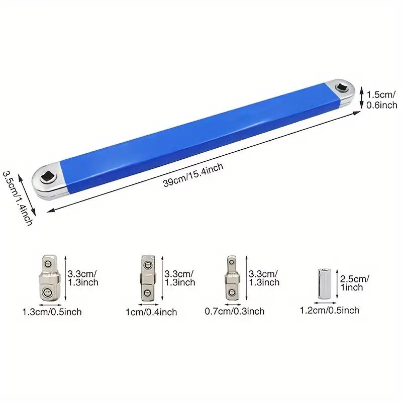 Dual Head Adjustable Ratchet Extension Wrench Anti Slip Heavy Duty Iron Spanner For Car Repair Mechanical Workshop