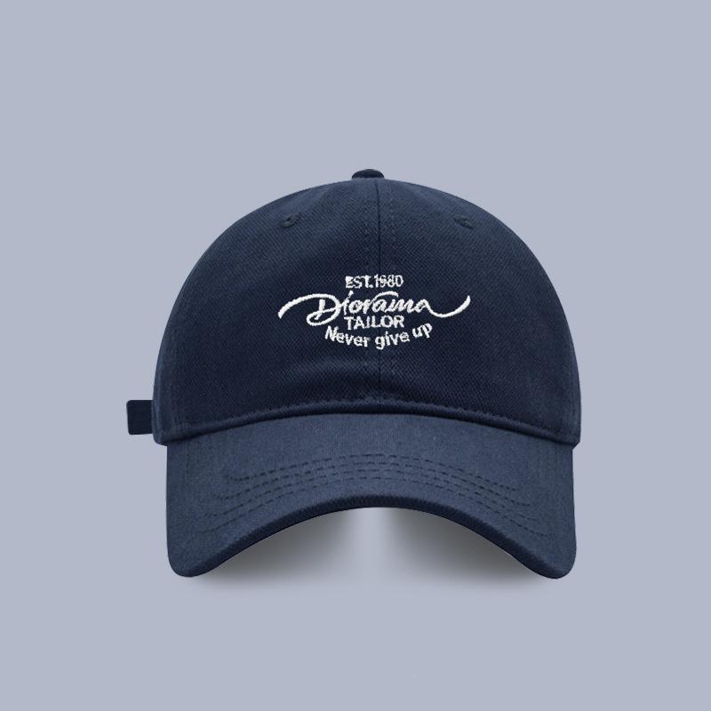 

Soft top spring baseball cap women s retro versatile wide brim face small men s cap street couple hat Adjustable тёмно-синий