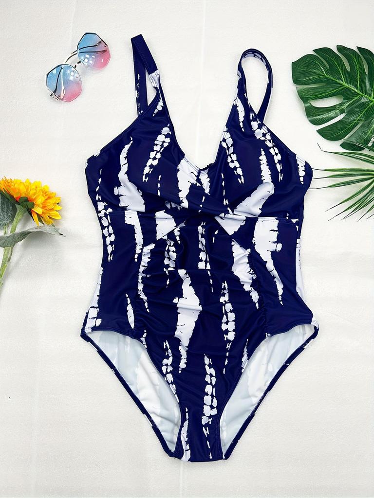 2026 Plus Size Digital Print Slimming One-Piece Bikini Swimsuit