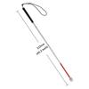 Folding 4-section aluminum white cane for the blind (black rubber grip, 115 cm)