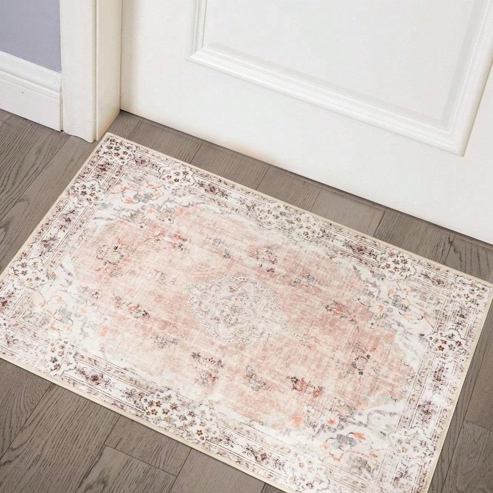 Small Washable Rugs Carpet Mat Non Slip Boho Vintage Distressed Farmhouse Home Decoration For Entryway Kitchen Bathroom Bedroom