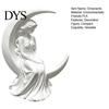 Literary Style Statue Moon Goddess Fairy Figurine, Matte White Sculpture, 3D Printed PLA Bookshelf Ornaments Winged Statue, Mystical Fantasy