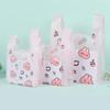 Pink Cartoon Lovely Rabbit Pattern Plastic Tote Bag Convenience Store Store Shopping Packaging Bags Clothing Storage Handbag