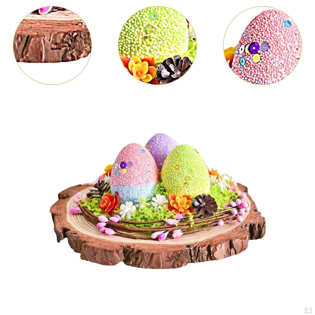 Easter Bird Nest Eggs Statue Sculpture, Festive Decor, Craft Collectible Decorative Figurine