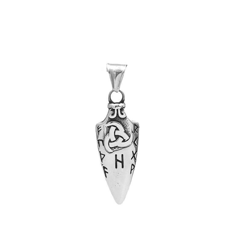 Stainless Steel Retro Men's Nordic Spear Pendant Creative Scandinavian Arrow Necklaces Odin Rune Male Jewelry