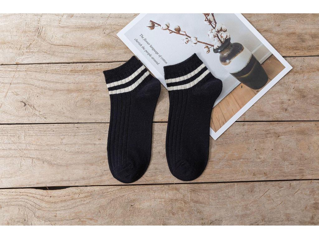 Men's Four Seasons Double Stripe Japanese Style Low-Cut Sporty Socks