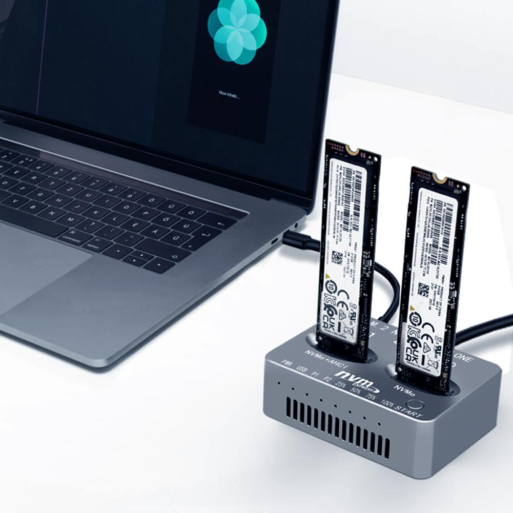 Dvoušachtový externí box pro M.2 NVME SSD Clone USB3.2 Type C Pevný disk Gen2X 20Gbps M/B M Key M.2 M.3 NVME PCI-E pro M2 SSD M Key SSD