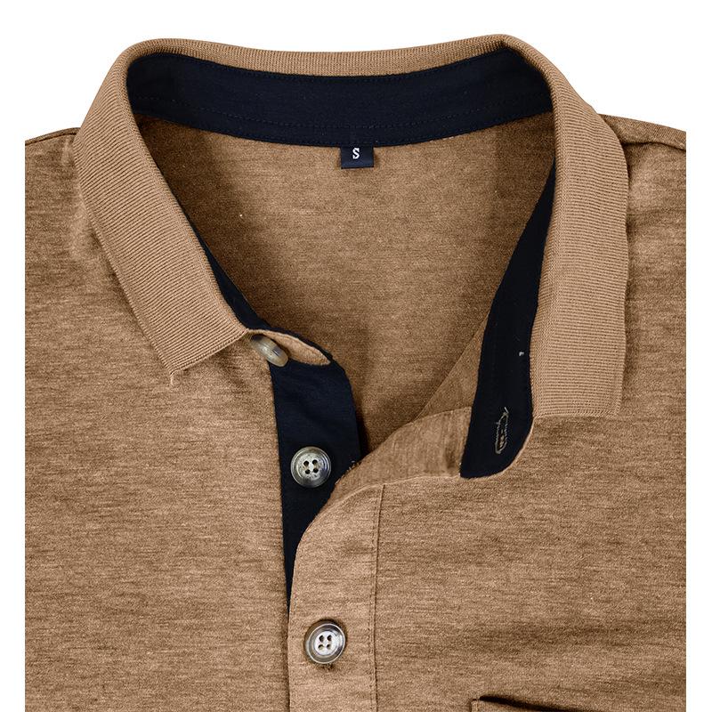Men's European & American Long Sleeve Polo Shirt - Turn-Down Collar, Autumn/Winter Base Layer