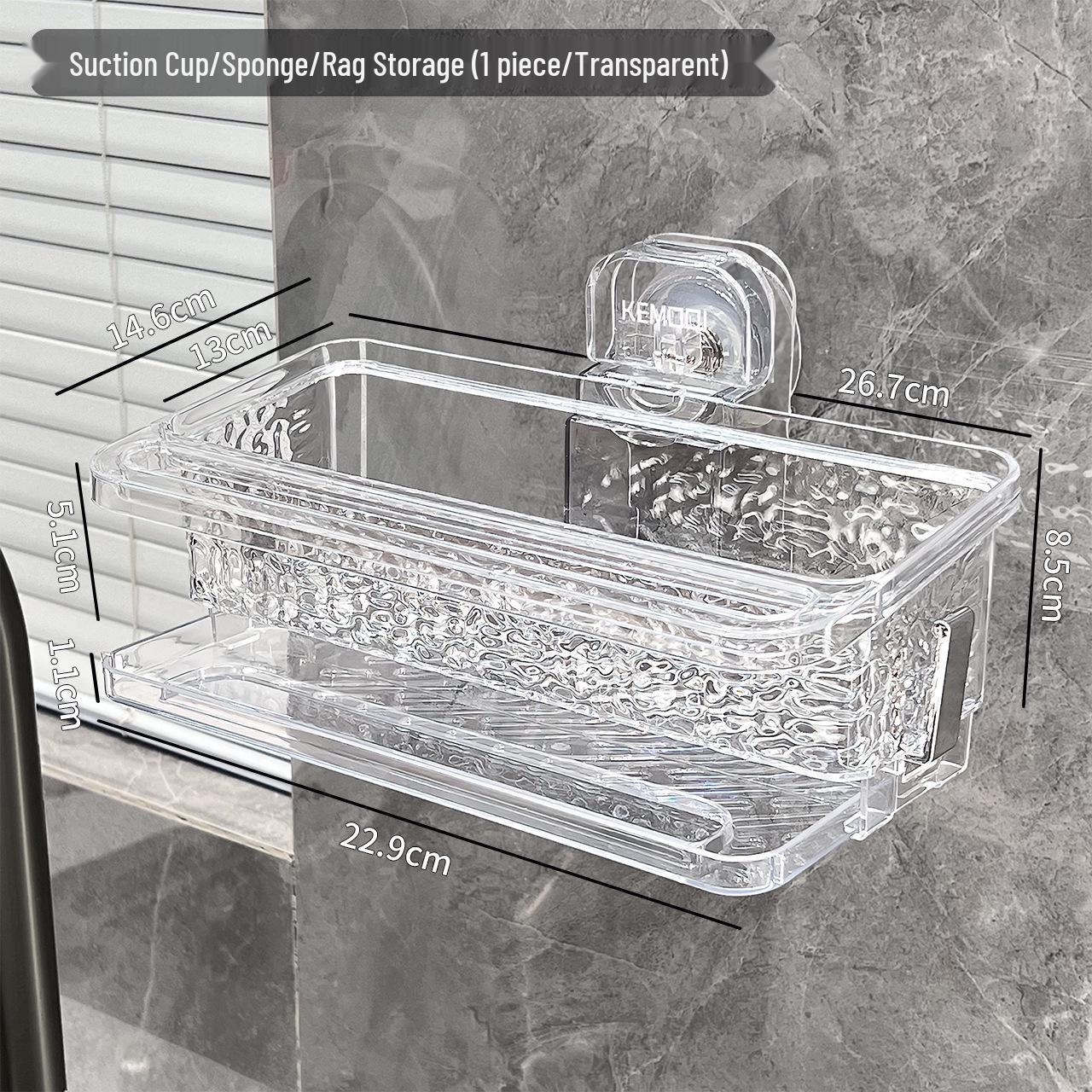 

Органайзер для кухонной раковины на присосках, без сверления: Настенная полка для кухонных салфеток, губок и полотенец