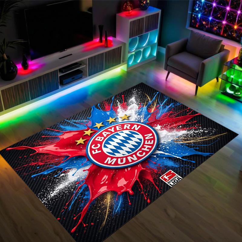 Tappeto in velluto di cristallo con design Bayern Monaco Accogliente Non?Tappeto Stampato Antiscivolo per Camera da Letto Soggiorno Ingresso