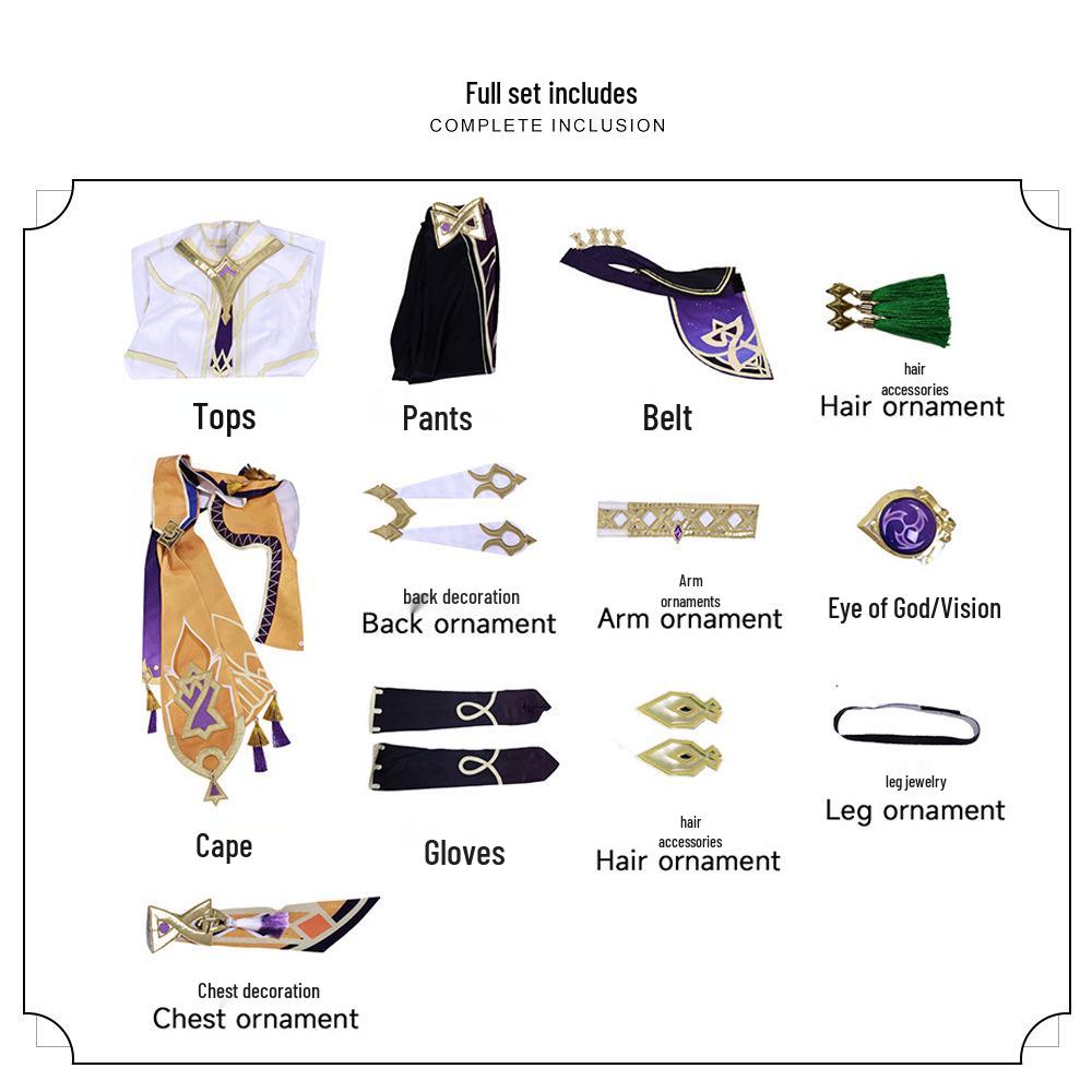 

Костюм для косплея Сетоса из Genshin Impact - Двумерный аниме-игровой костюм для ролевых игр XS