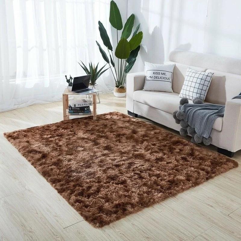 Rainbow Colorful Carpet Fluffy Rugs Tie Dyeing Soft Plush Shag Area Rug Anti-Slip Carpets For Living Room Bedroom Floor Mats
