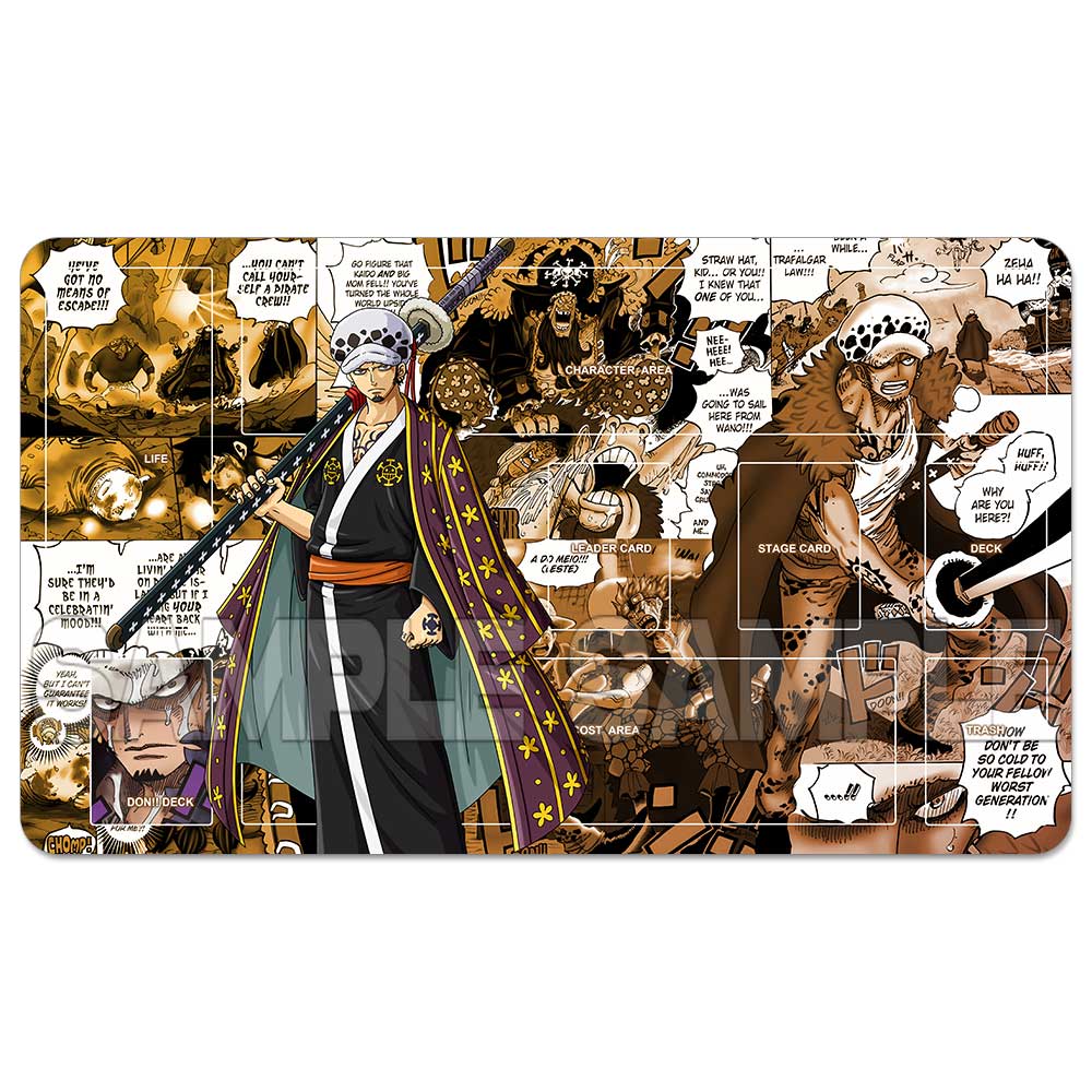 OPCG One Piece Playmat Luffy Law Zoro Ace Perona Trading Card Game Mat Dedicated Card Play Against Table Mat