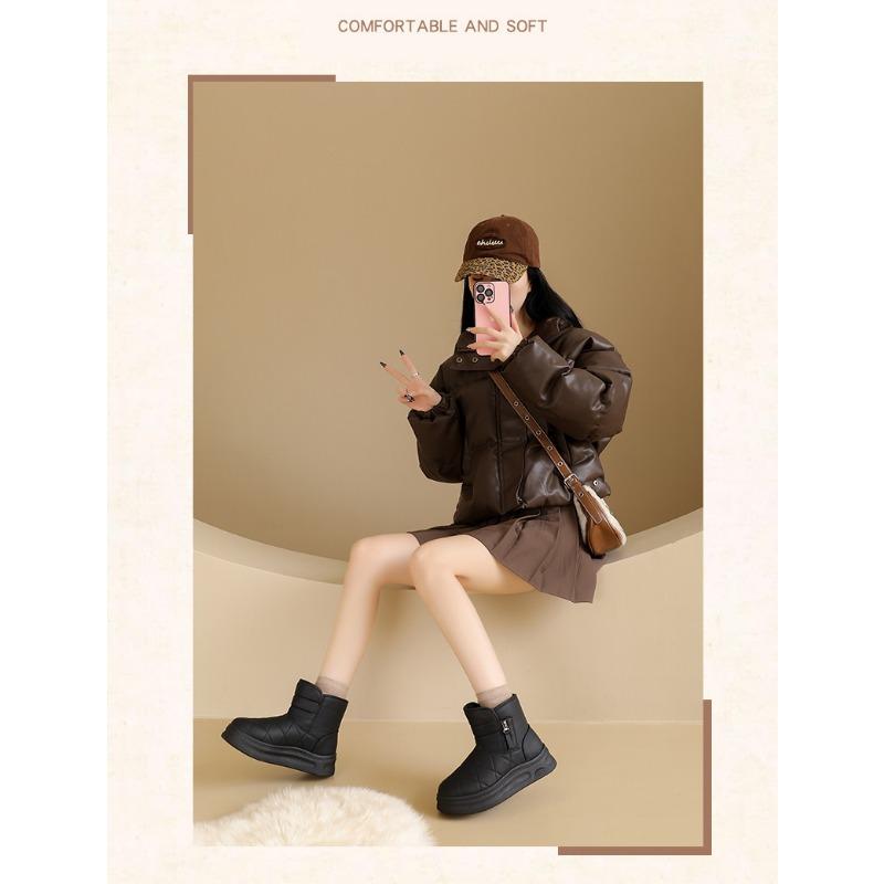 Women S Warm Fleece Lined Thick Sole Elevated Casual Winter Snow Boots