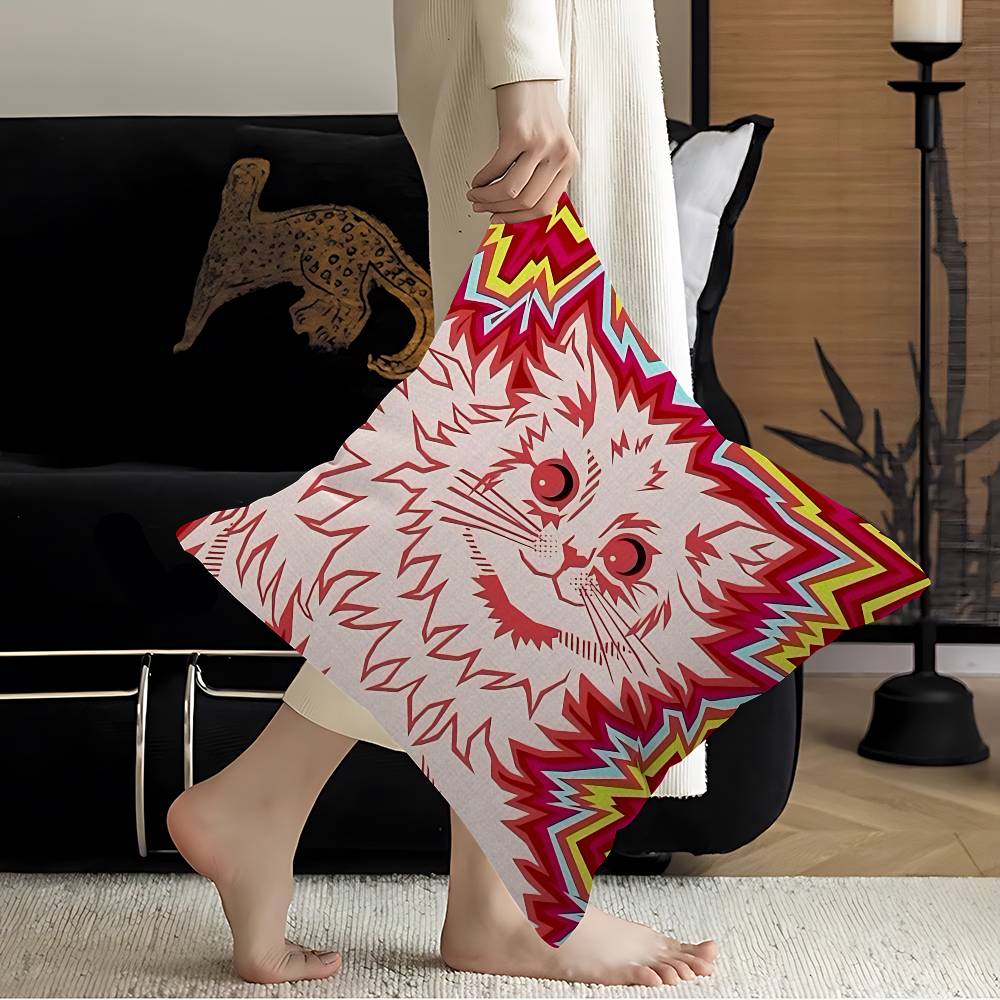 Возвращение к Древним Арт Кот Наволочка Дизайн Чехол для Подушки Декор Праздничный Декорати 12x12Inch