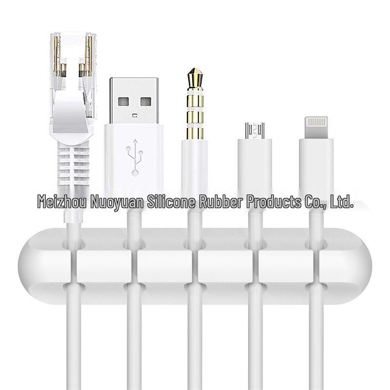 Silicone Cable Protector & Organizer: Self-adhesive Desktop & Car Clip Winder for Cables