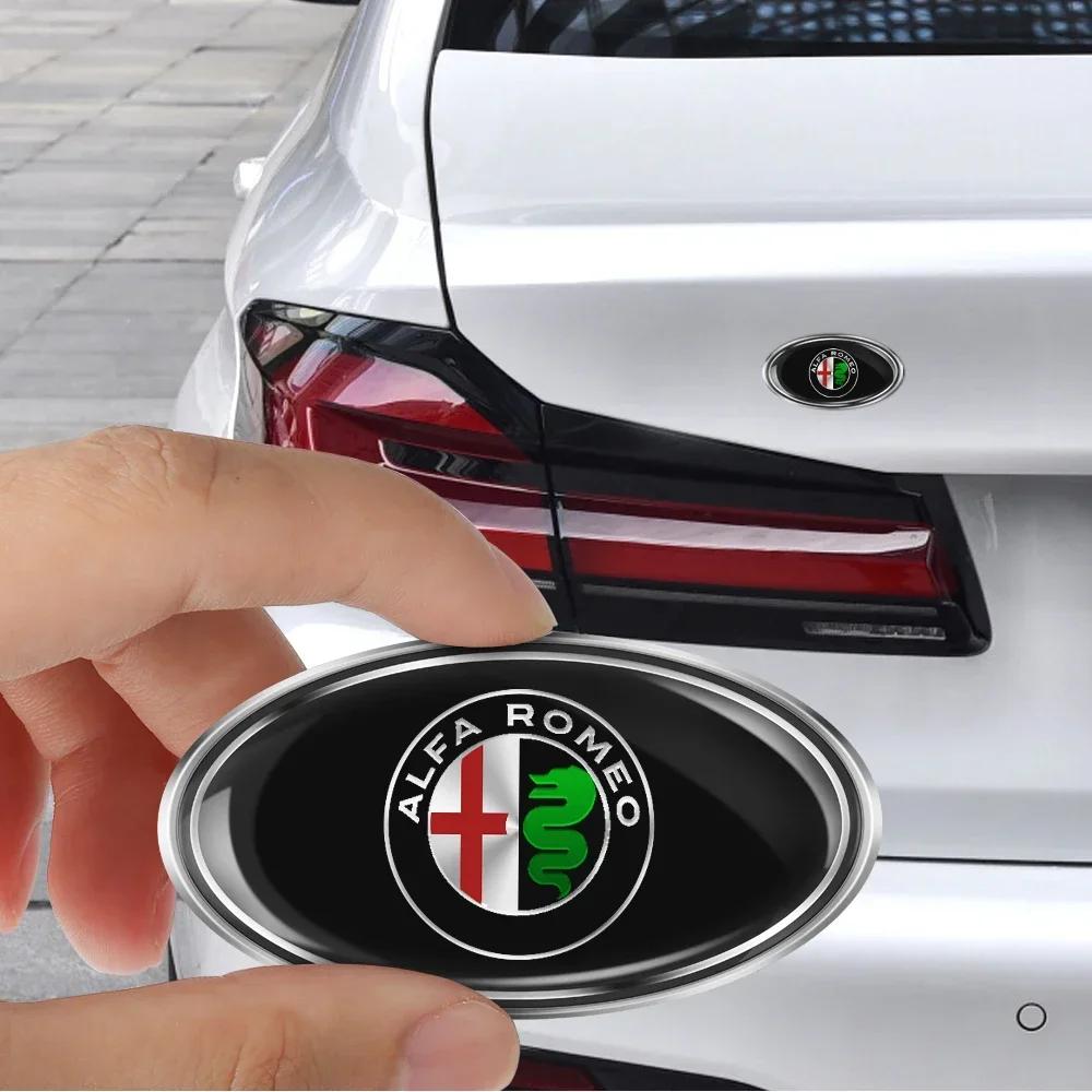 Metal Car Front Emblem Trunk Badge for Alfa Romeo 155 156 159 Mito Giulia GT Brera Spider Giulietta 147 166 147 Auto Accessories zj6