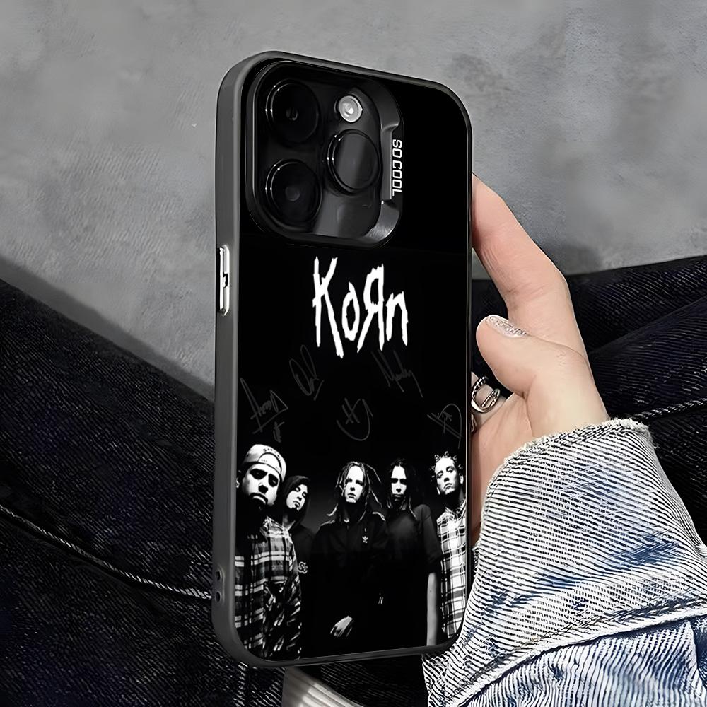 

Чехол для телефона K-Korn Hot Metal Rock Band для IPhone 17 Pro Max 16 Pro Max 15 14 13 11 12 Mini Xs X Xr 7 8 Plus Se Цвет Серебристая бухта iPhone 12 Pro
