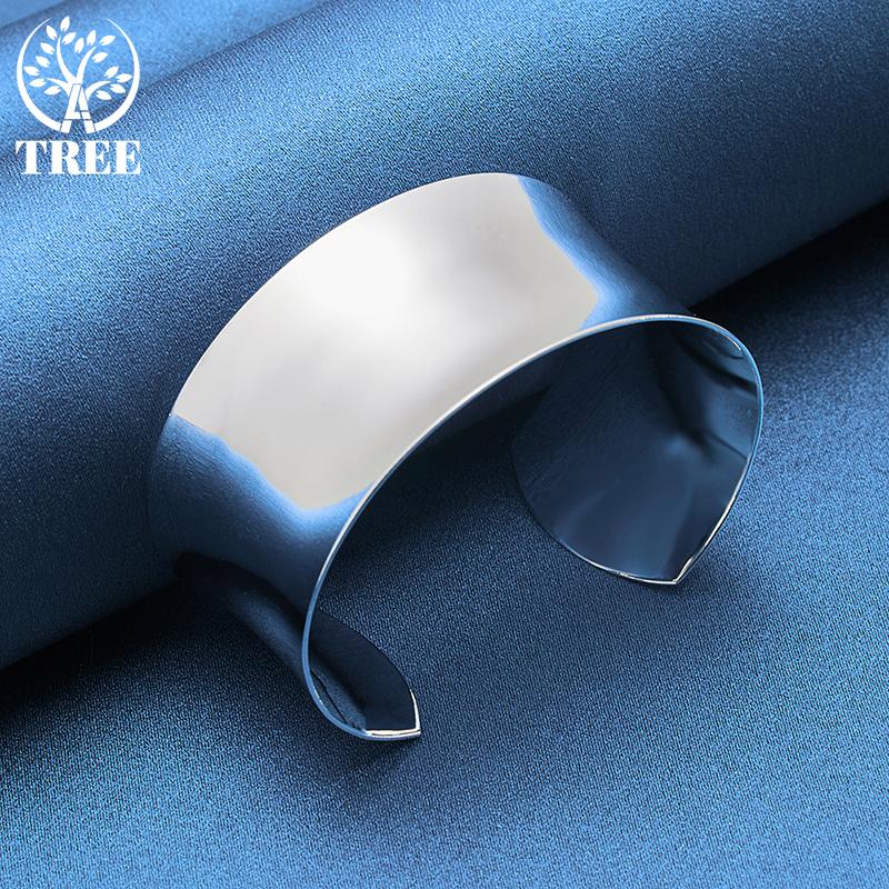 Glattes offenes Armband aus 925er Sterlingsilber, Modeschmuck