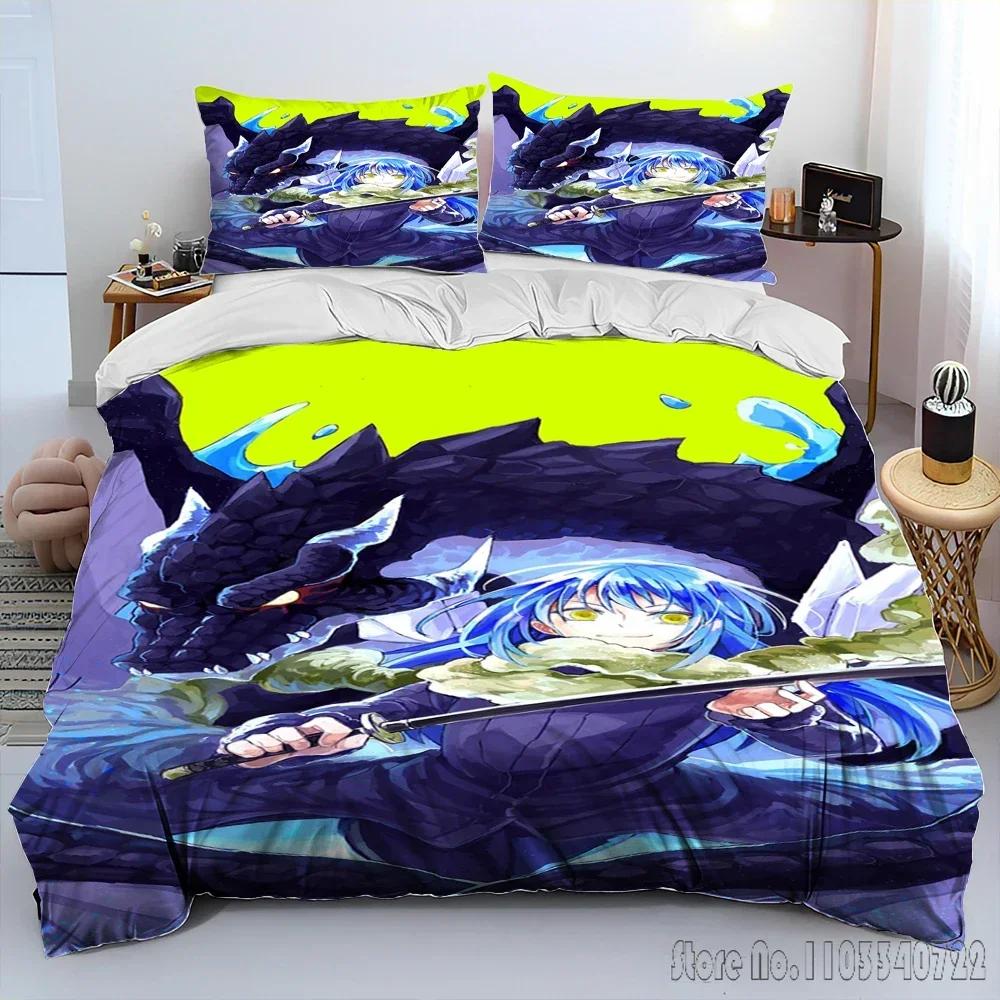 I Got Reincarnated As A Slime Anime Comforter Duvet Cover Set HD Comforter Cover for Kids Bedding Sets Bedclothes Bedroom Decor