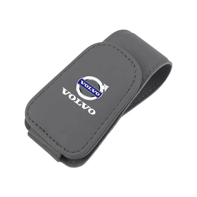 

Car Sunglasses Holder Magnetic Leather Clip Card Ticket Holder Decoration For Volvo S60 S90 XC40 XC60 V90 S40 S80L Accessories