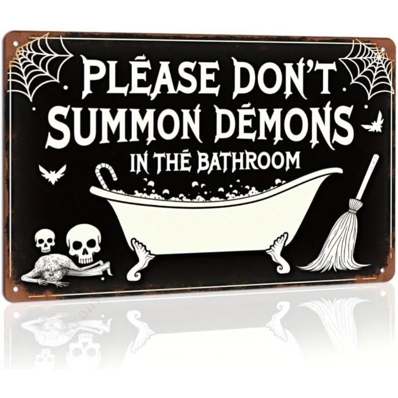 Halloween Metal Wall Sign Spooky Decor 20x30cm