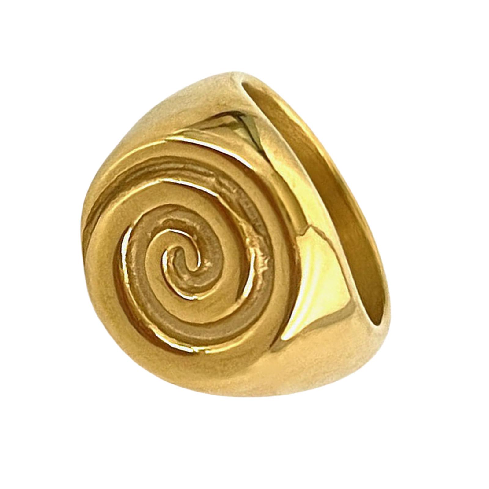 

Adjustable Artistic Hollow Spirals/Conch/Croissant Ring Trendy Stainless Steel Ring Finger Accessory for Trendsetters 2