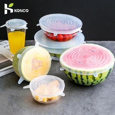 Lot de 6 couvercles extensibles réutilisables en silicone, couvercles alimentaires universels en silicone, couvercles en silicone pour ustensiles de cuisine, bols et accessoires de cuisine