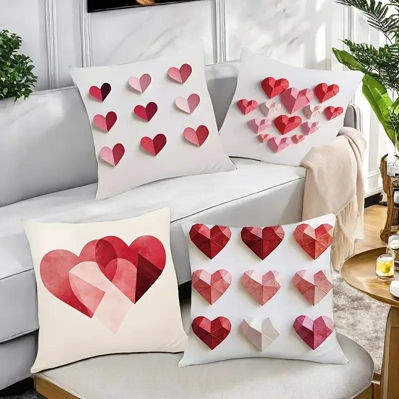 Love Theme Creative Pattern Home Decor Pillowcase Living Room Sofa Polyester Cushion Cover with Zipper