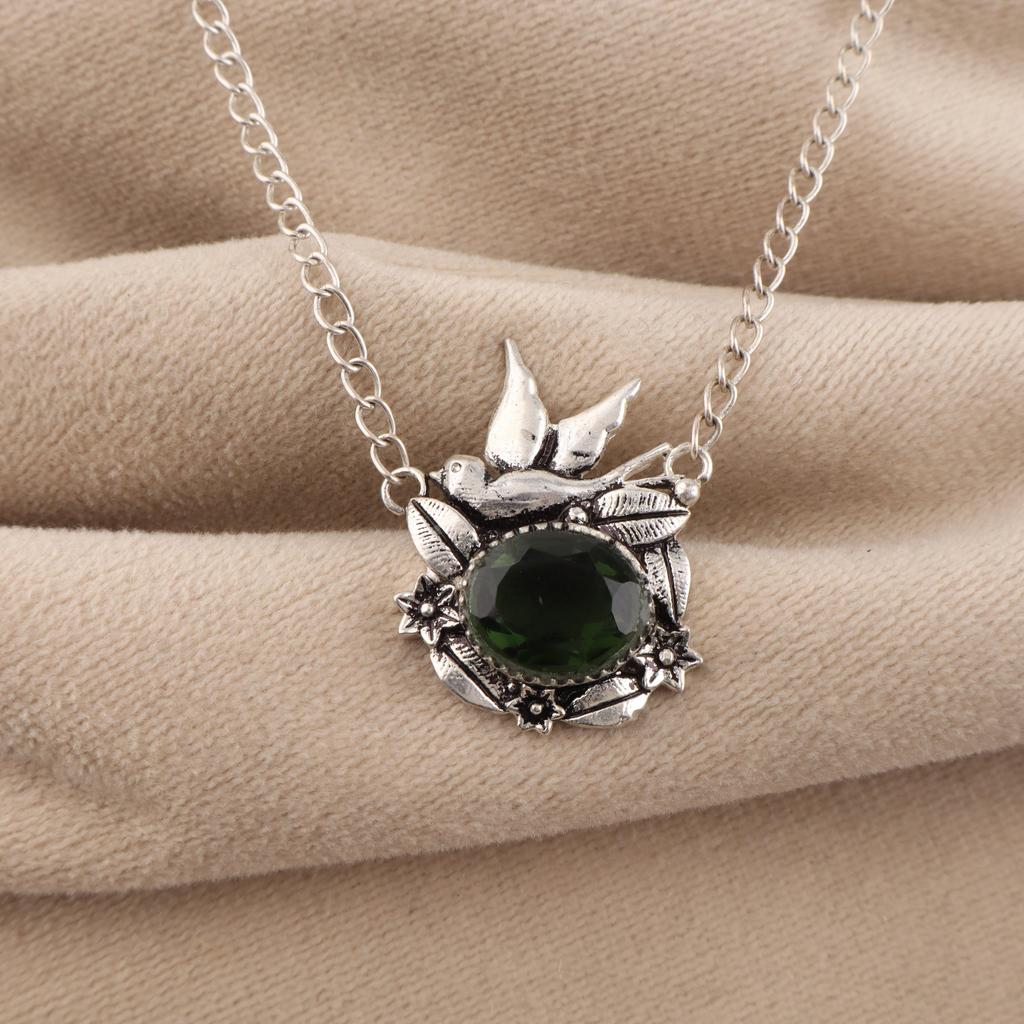 Green Tourmaline Gemstone 925 Sterling Silver Partywear Pendant 0.5" Women Jewelry Wedding Gift For Her CP-43-8