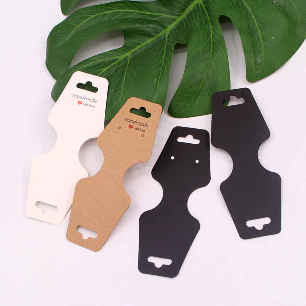 100Pcs Necklace Card Display Earrings Tag Cards Foldable Packaging Organizer Self-Assembly DIY Accessories Storage