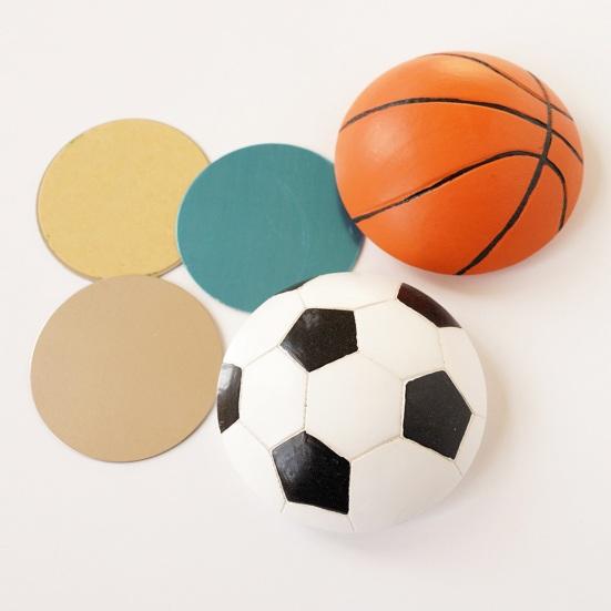Sports Ball Magnetic Bottle Opener Wooden Beer Cap Remover with Refrigerator Magnet Football Basketball Design Unique Bar Decor Gift for Sports Fans
