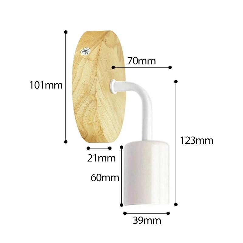 Simple Wall Light Iron/wood Panel Indoor Outdoor Lighting Bedroom Living Room Home Decoration E27 85-265V DC Wiring Wall Lamp