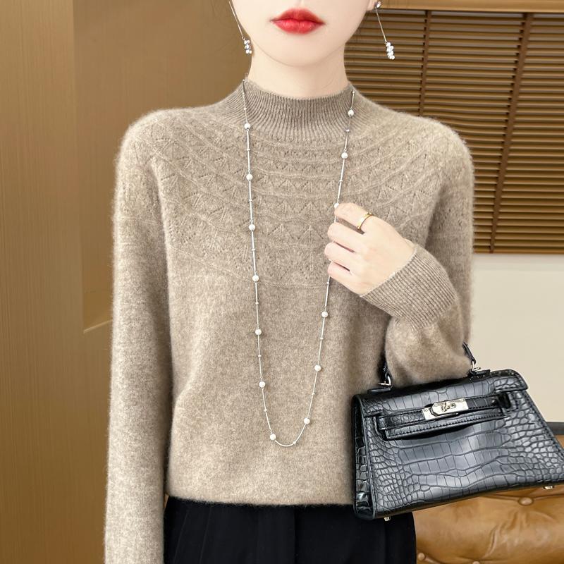 Pulover de cașmir pentru femei cașmir Qinghe 30% cașmir 70% lână cald și la modă versatil toamnă și iarnă