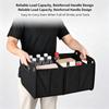 Car Cargo Container for Trunk Storage, 30L Foldable Fabric Bin with Recessed Side Handles for Grouping Loose Grocery and Travel Items, Black