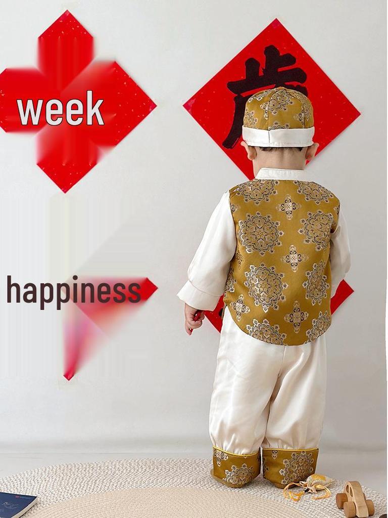 2025 Festive Baby Boy Hanfu: Chinese Tang Suit for First Birthday