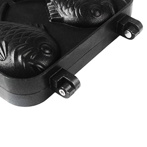 BTFirst Taiyaki Maker, Home Use, Direct Fire, Teflon Coated, Non-Stick, for BBQs, Gas Stovetops, and Charcoal, with Handle, Taiyaki Tool, Japanese Swe