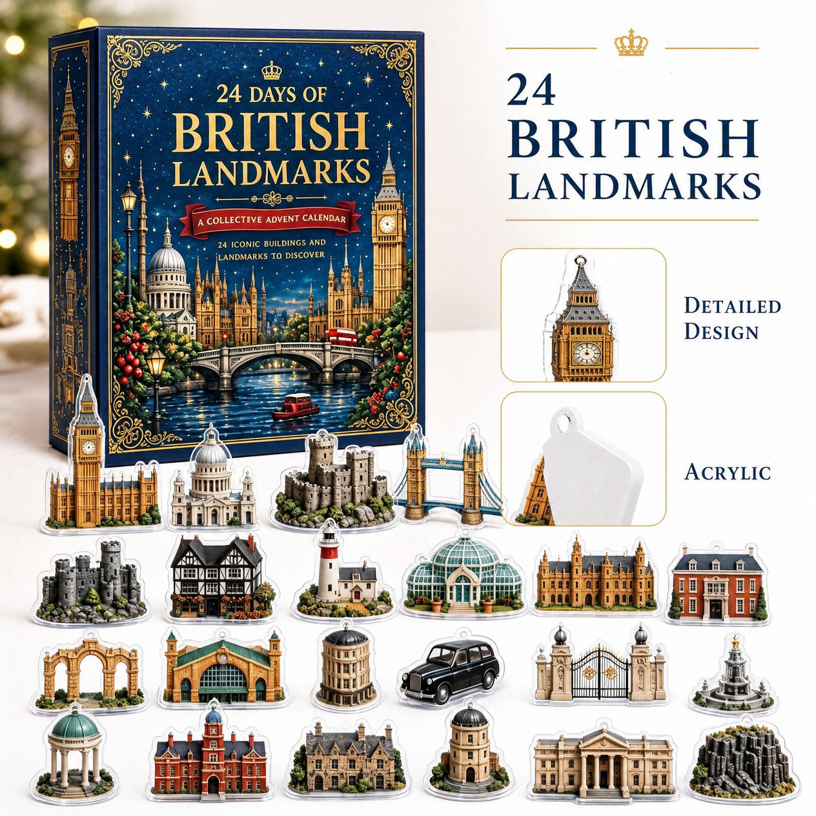 -Tägiger 2D Countdown Adventskalender mit britischer Überraschung für den Countdown zum Feiertag One Size blau