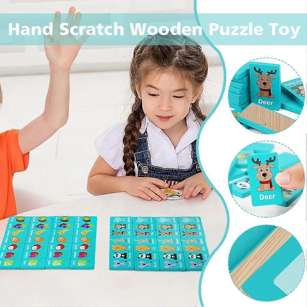Giochi di Solitario in Legno, Domino, Gioco Puzzle per Bambini, Giochi da Tavolo, Scacchi