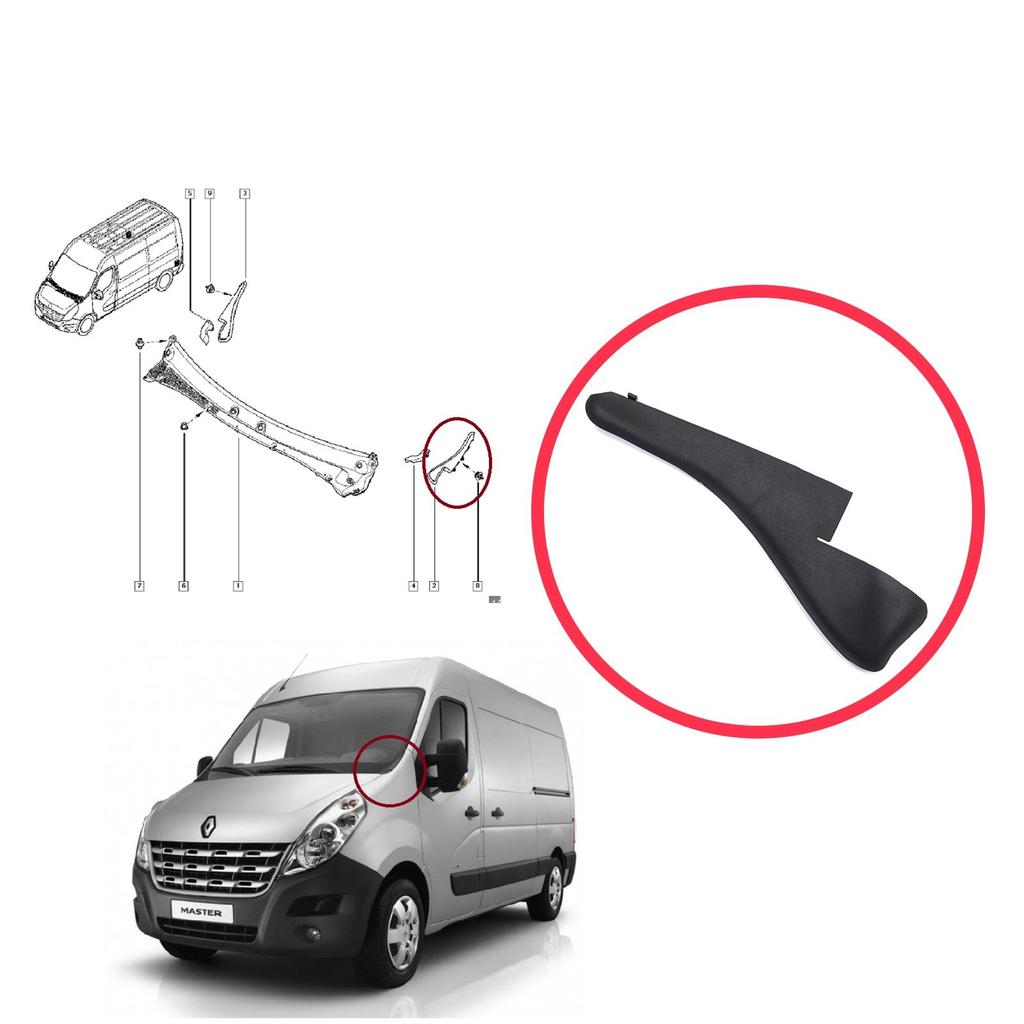 BSP1230-1 Windshield Moulding Trim Grille Bracket Left for Renault Master MK3 Nissan NV400 Interstar Vauxhall Opel Movano B