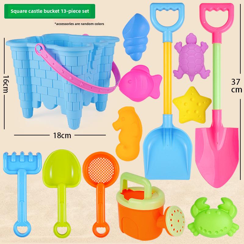 Kids' Beach Toy Set: Sand Shovel, Bucket, Digging Tools & Hourglass