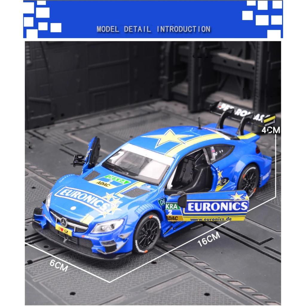 1/32 Mercedes-Benz C63 DTM Rally Car Alloy Car Die Cast Toy Car Model Sound and Light Toy Collectibles Birthday Gift