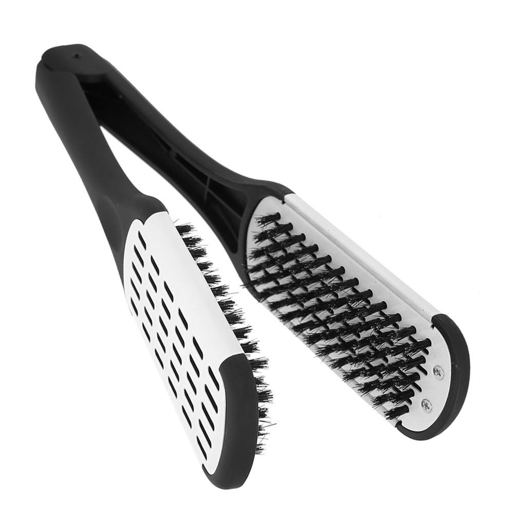 Double Sided Styling Comb Anti-Static Double Sided Brush V Shaped Clamp Hair Straightening