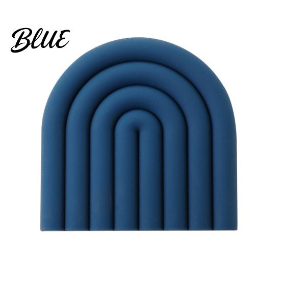 High Temperature Resistant for Hot Silicone Mat Pot Potholder Rainbow Heat Trivet Dishes Teapots Non-Slip Table Placemat Kitchen Home