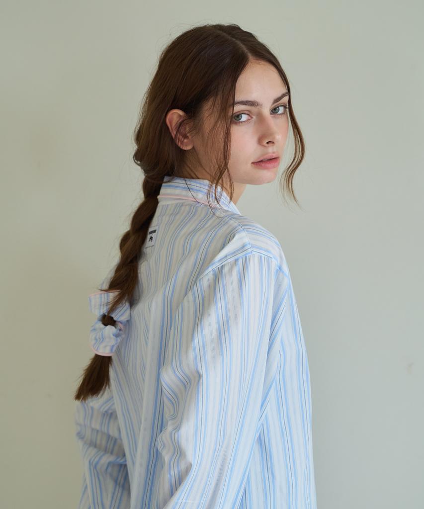 Contoursong Blue Piping Hair Scrunchie