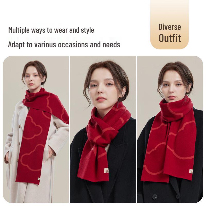 JIUMU Women's Pure Wool Warm Scarf