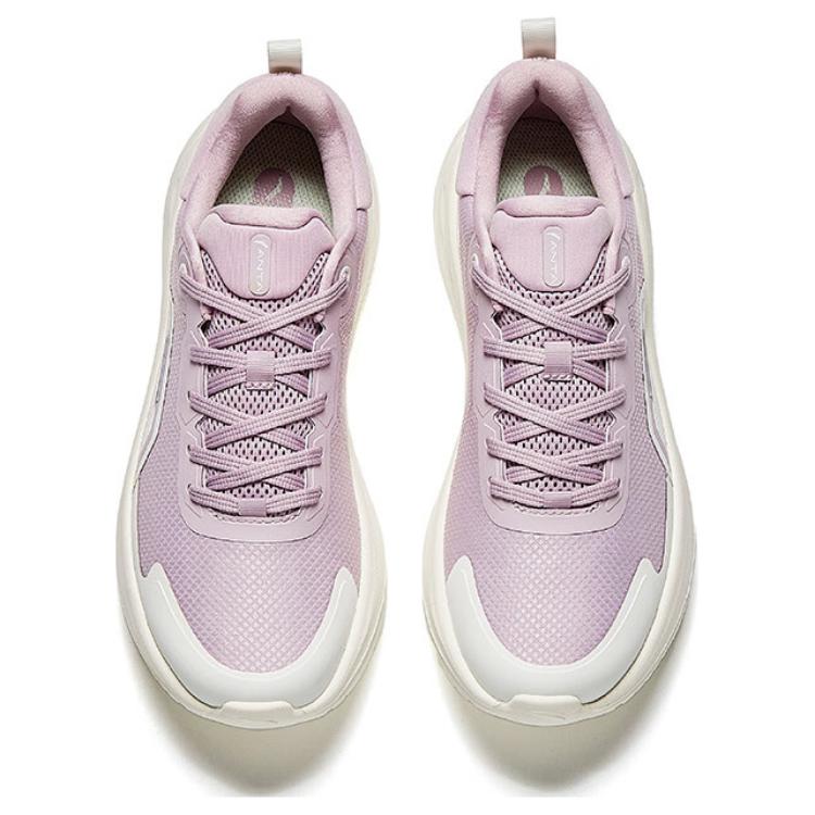 New Anta Le Dao Lightweight Cushioning Low Top Casual Running Shoes Women's Pink White 122517719-2