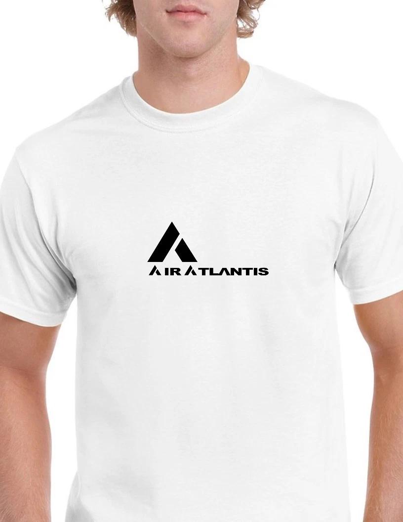 Air Atlantis Black Logo Portuguese Airline Aviation Geek White Cotton T-Shirt 3XL