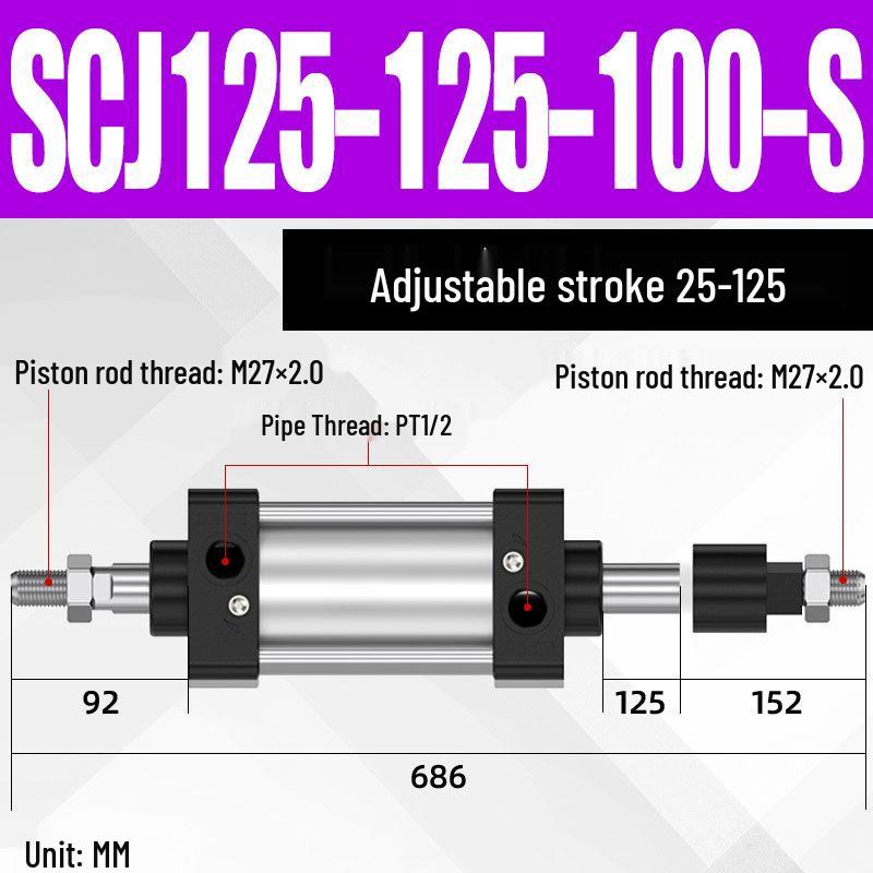 SCJ Adjustable Stroke High Thrust Pneumatic Cylinder SCJ32-160