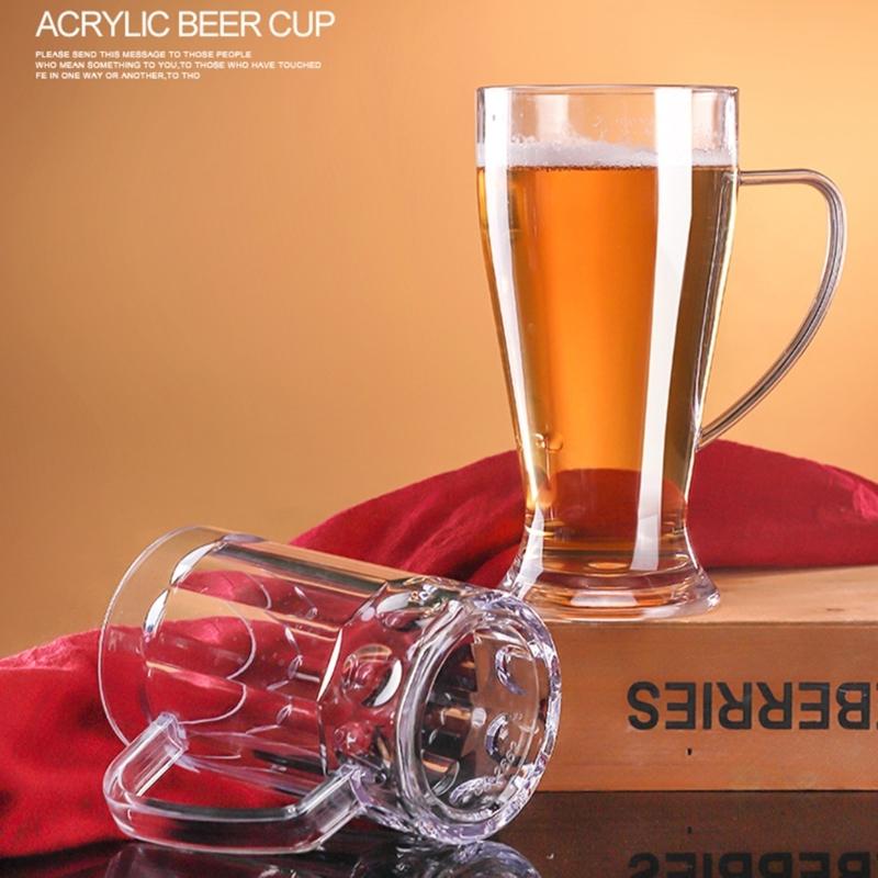 Unzerbrechliche Acryl-Bierbecher, bruchsicher, Frühstücks-, Milch-, Kaffee-, Wasserkrug, Küchen-Trinkgeschirr, wiederverwendbarer Champagnerbecher